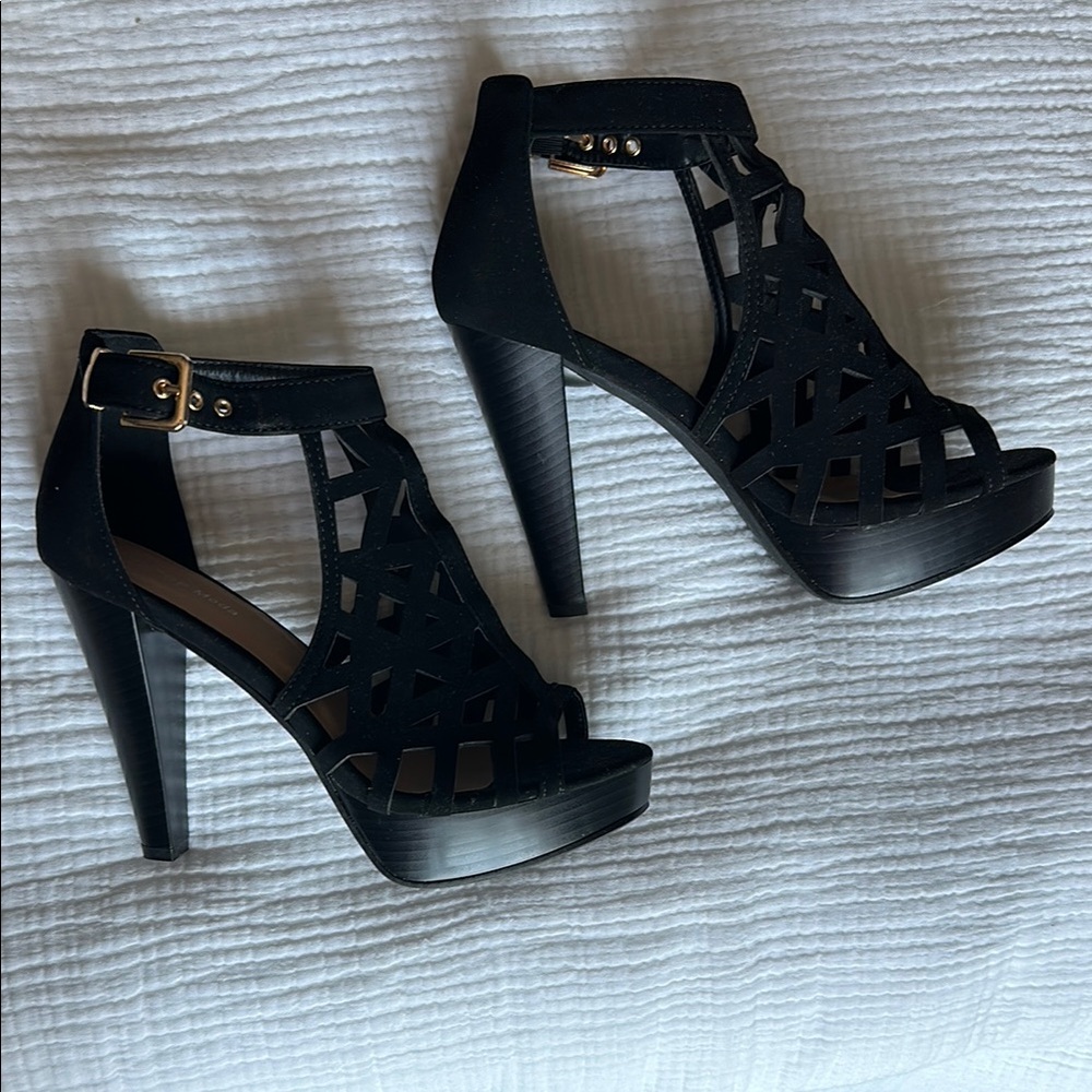 Elegant Black High Heel Sandals